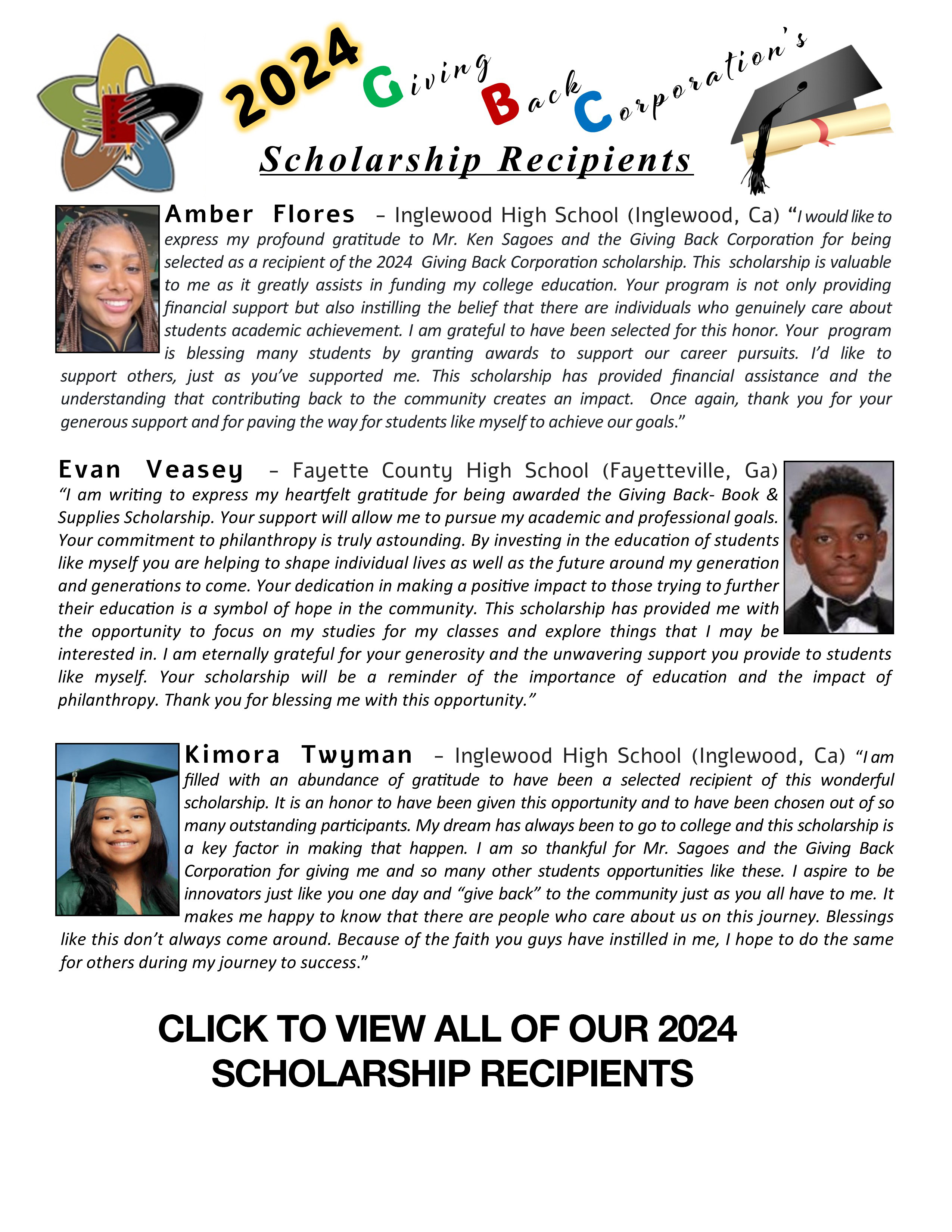 Scholarship Recipients